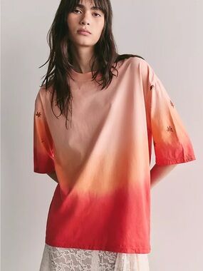 The Tales x Free People Dip Dye Star Tee Orange